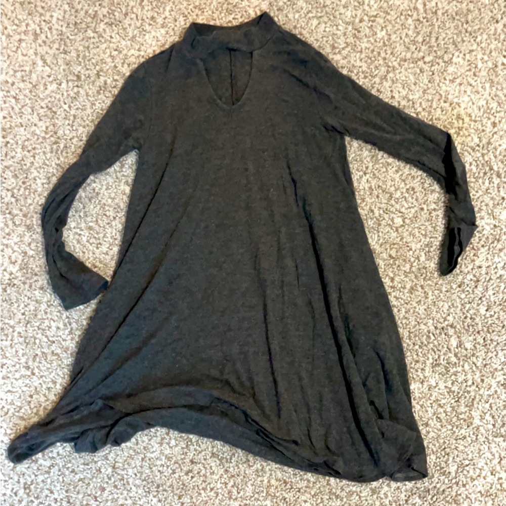 Gray keyhole dress